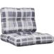 Coussin de palette lot de 2 motif à carreaux gris tissu