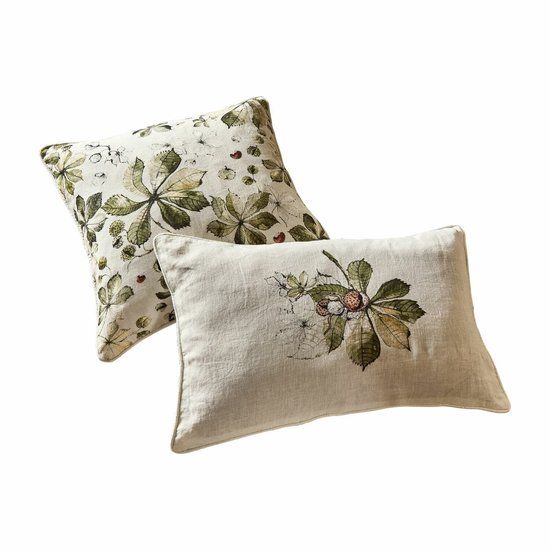 LOBERON Kussenhoes set van 2 Elsie wit/groen