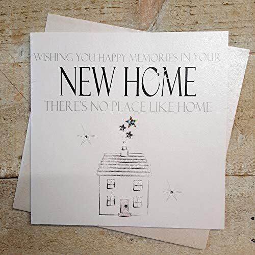 WHITE COTTON CARDS White Cotton Cards N42"New Home There's No Place Like Home" Handgemaakte New Home Card, grijs|beige|zwart,16x16 cm