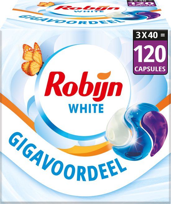 Robijn Classics Stralend Wit 3-in-1 Wascapsules - Voordeelverpakking - 120 wasbeurten