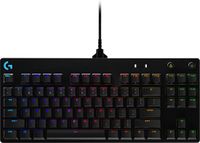 Logitech G Pro TKL Mechanisch gaming-toetsenbord zonder nummertoetsenbord, GX-Clicky-toetsen, blauw, RGB LIGHTSYNC, draagbaar ontwerp voor sport, afneembare micro-USB-kabel, Spaans, zwart