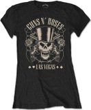 Rock Off Guns N' Roses - Top Hat, Skull & Pistols Las Vegas Dames T-shirt - 2XL - Zwart