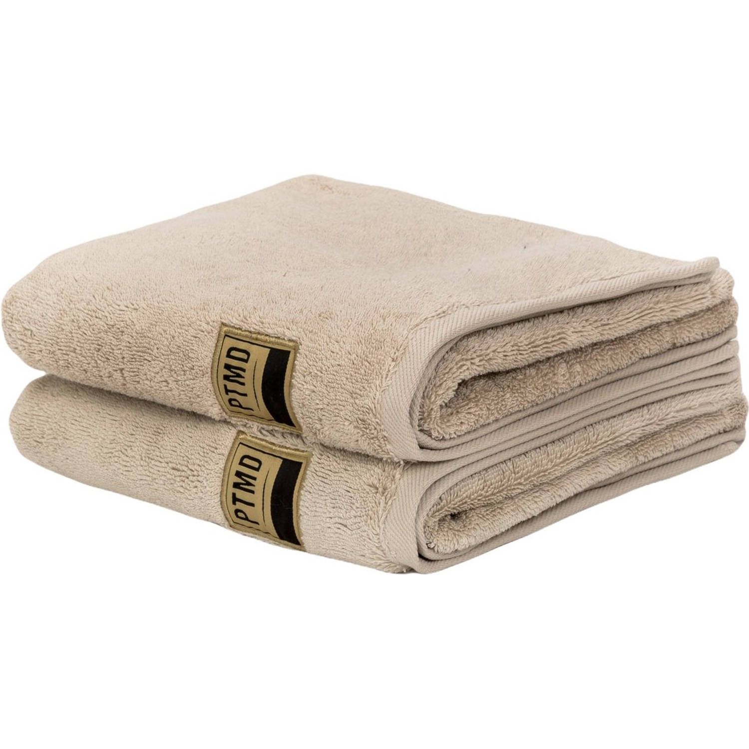 PTMD Collection Luxe Handdoeken - Badhanddoek - 100% Katoen - 50 x 100 cm - Crème - Set van 2