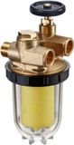 OVENTROP Stookoliefilter Oilpur Z A met afsluiting voor dubbelstrengssystemen DN 10, tankzijde G 3/8 IG, branderzijde G 3/8 AG, gesinterd kunststof 50-75 mym, 2120561