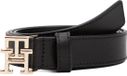 Tommy Hilfiger Leren riem met logo voor dames, Zwart (zwart), 90
