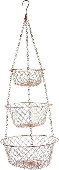 Panier à fruits en cuivre pour mur, 81 cm