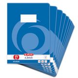 Herlitz 3322708 notitieboek, A4, gelinieerd, rechts, links, L 27 32 p 8 motieven 10 stuks (import Duitsland)