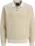 JACK&JONES JPRBLALANCE KNIT POLO LS Heren Polo Lange Mouw Regular Fit Polyester Effen Casual Fields Of Rye L