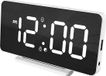 Caliber Wekker - Digitale Wekker - Slimline - Twee alarmen - Groot Dimbaar Wit Display - USB Oplader - Wit