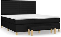 vidaXL Boxspringbed met matras, stof, zwart, 180x200 cm