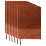 Merkloos / Sans marque Elian Notitieboekje / opschrijfboekje Elian A5 - bruin - 10x15 cm - 100 pagina's - harde kaft - ribfluweellook