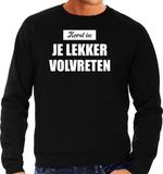 Bellatio Decorations Shoppartners Bv Kerst is: je lekker volvreten Kerst sweater / Kerst trui zwart voor heren - Kerstkleding / Christmas outfit L