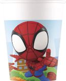 Merkloos / Sans marque Globos 8 kopjes Spidey en zijn Geweldige Vriendjes 200 ml