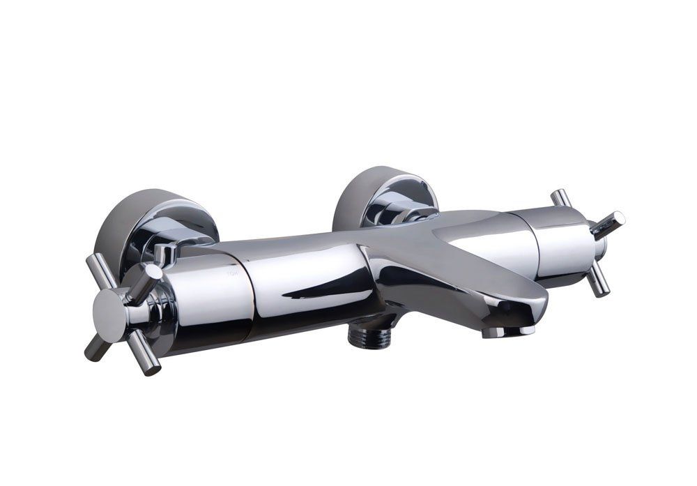 Wiesbaden Cross Thermostatische Badmengkraan 15 cm - Chroom