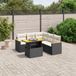 Maison Exclusive - Ensemble de meubles de jardin 6 pièces avec canapé et coussins, noir, en polyrotin