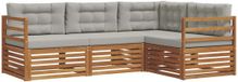 vidaXL - Acacia Hout Loungeset met 4 Zitplaatsen - Natuurlijk en Lichtgrijs