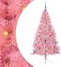 vidaXL Kunststof Voorverlichte Kerstboom met 300 LED Roze 210 cm PVC