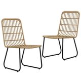 VidaXL Tuinstoel Terras Polyrattan, Staal Zwart, Eiken