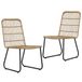 VidaXL Tuinstoel Terras Polyrattan, Staal Zwart, Eiken