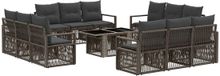 vidaXL - Tuinbank - Set - 13 - st - Grijs - en - Donkergrijs - poly - rattan
