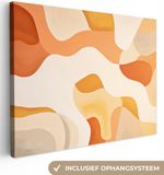 OneMillionCanvasses Canvas schilderij 160x120 cm - Oranje Abstract - Wanddecoratie
