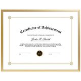 Golden State Art, 8.5 x 11 Aluminium Certificaat Frame, Metalen Diplomaframes voor 8.5 x 11 Documenten, Echte Glazen Voorkant met Schildersezelstandaard (Goud, 1 Stuks)