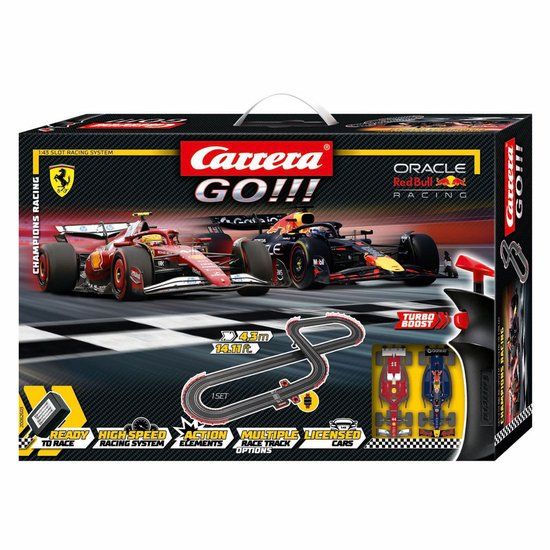 Carrera GO!!! Racebaan - GO!!! Champion Racing Formule 1 - Max Verstappen No.1 vs. Lewis Hamilton No.44 - 4,3m