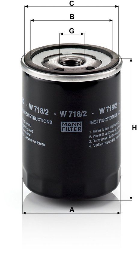 MANN-FILTER Oliefilter W 718/2