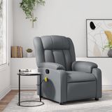 vidaXL Massagestoel Grijs Kunstleer