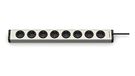 EHMANN 0600x00082033 aluminium stekkerdoos universeel 8-voudig, 3 m voedingskabel