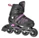 Nils Extreme Patins réglables, 2-en-1, noir/rose. Taille : 35-38