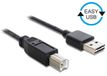 DeLOCK USB 2.0 A - B kabel 3m zwart mannelijk/mannelijk