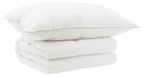 Duvet et ensemble d'oreillers 2 pièces 135x200 cm été 200 g/m² laine blanc
