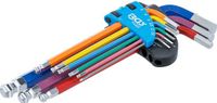 BGS Stiftsleutelset - meerkleurig - binnenzeskant met kogelkop 1,5 - 10 mm - 9 delig