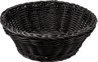 Cosy & Trendy Broodmand - zwart - kunststof - rond - D20 x H8 cm - serveermand