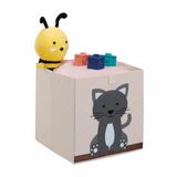 Relaxdays Storage Box Square Cardboard, Fleece, Polyester Beige, Grey