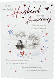 Piccadilly Greetings Traditionele Annivesary Card Echtgenoot, grijs, 9 x 6 inch