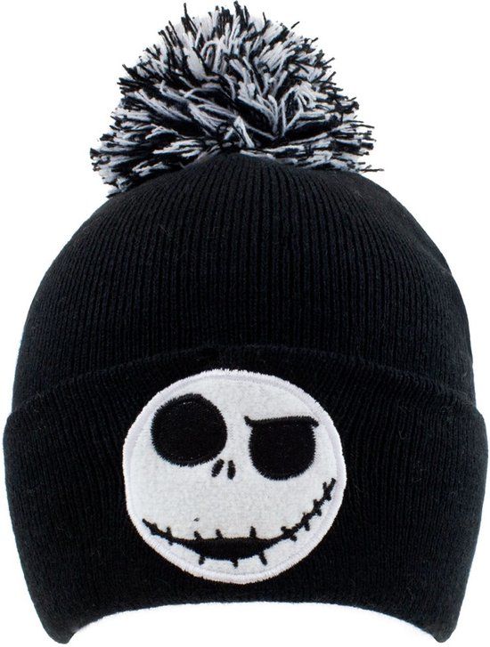 The Nightmare Before Christmas Jack - Face Badge Unisex Beanie - Zwart