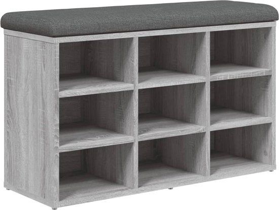 vidaXL Schoenenbank 82x32x50 cm bewerkt hout grijs sonoma eikenkleurig