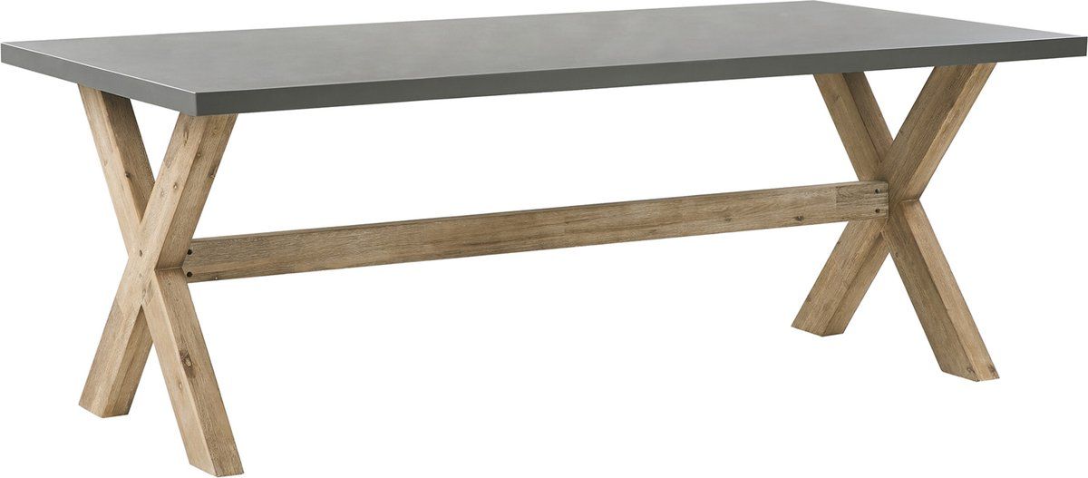 Beliani OLBIA Tuinset voor 6 personen - Grijs/Zwart - Vezelcement