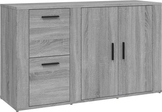 vidaXL Dressoir 100x33x59,5 cm Bewerkt Hout Grijs Sonoma Eikenkleurig