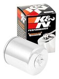 K&N Powersports Oliefilter - Opschroeffilter Chrome 74x94mm compatibel met Harley Davidson, Buell (KN-171C)
