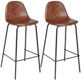 Wellhome Barkruk "Vladi" bruin, 2 stuks