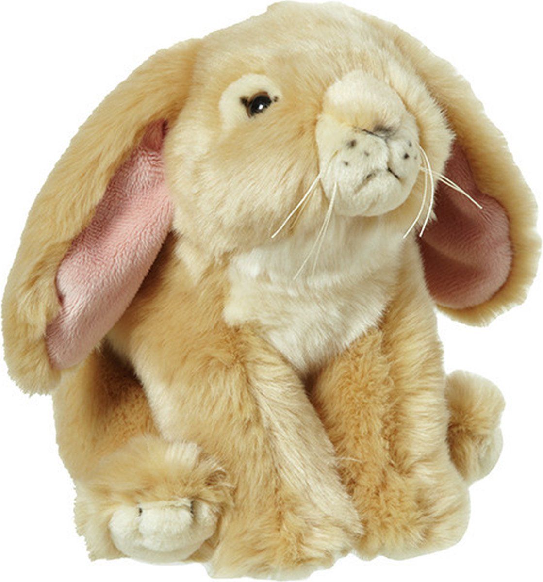 Nature Planet Pluche hangoor konijn beige knuffel van 18 cm - Dieren speelgoed knuffels cadeau - Konijnen Knuffeldieren/beesten