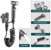 Merkloos / Sans marque Holland Connections Hogedruk spoelset, toiletreinigingsspuitpistool, handmondstuk voor badkamers en toiletten - grijs