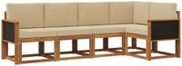 vidaXL Hoek loungeset 5 zitplaatsen Polyester Natuurlijk en Beige