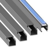 Habengut Mini-kabelgoot, titanium, 15 x 15 mm, vlak, zelfklevend tv-kabelgoot voor muur en techniek, zonder boren, 4 x 1 m - kabels verbergen, van overschilderbaar pvc