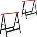Relaxdays schraag set van 2 - inklapbaar - 100 kg - 74 x 78 x 40 cm - metaal - zwart-rood