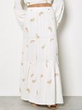 Apricot Maxirok met lagen en paisley-borduursel