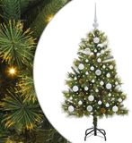 vidaXL Kunstmatige scharnier kerstboom met cones groen 120 cm